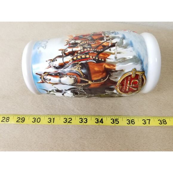 Budweiser Beer Stein Mug 75 Years of Proud Tradition 2008 Handcrafted 7" Brazil - Picture 12 of 12
